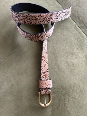 Women’s Animal Print Belt with Gold-Tone Buckle